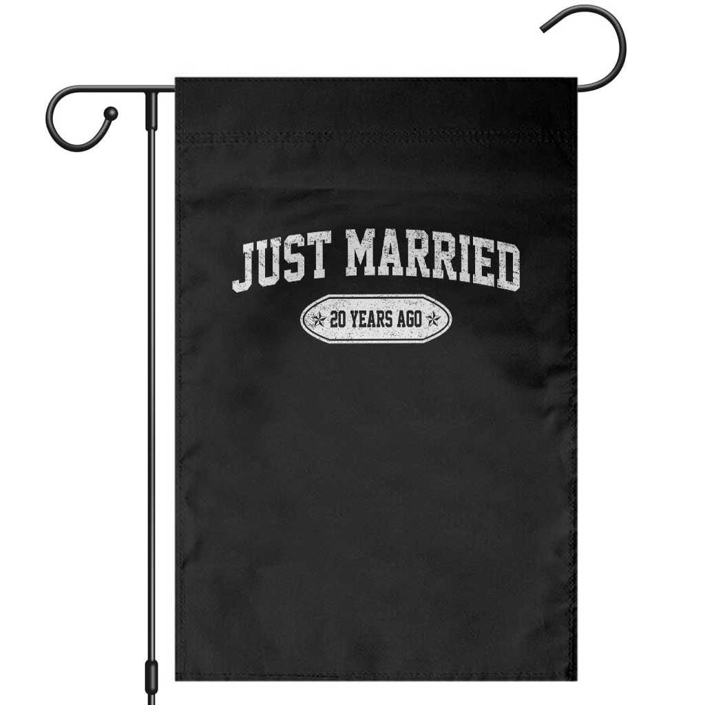 Just Married 20 Years Ago Garden Flag 20th Wedding Anniversary Matching TS10 Black Print Your Wear