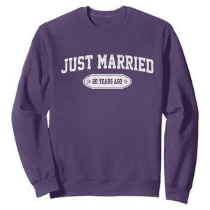 Just Married 20 Years Ago Sweatshirt 20th Wedding Anniversary Matching TS10 Purple Print Your Wear