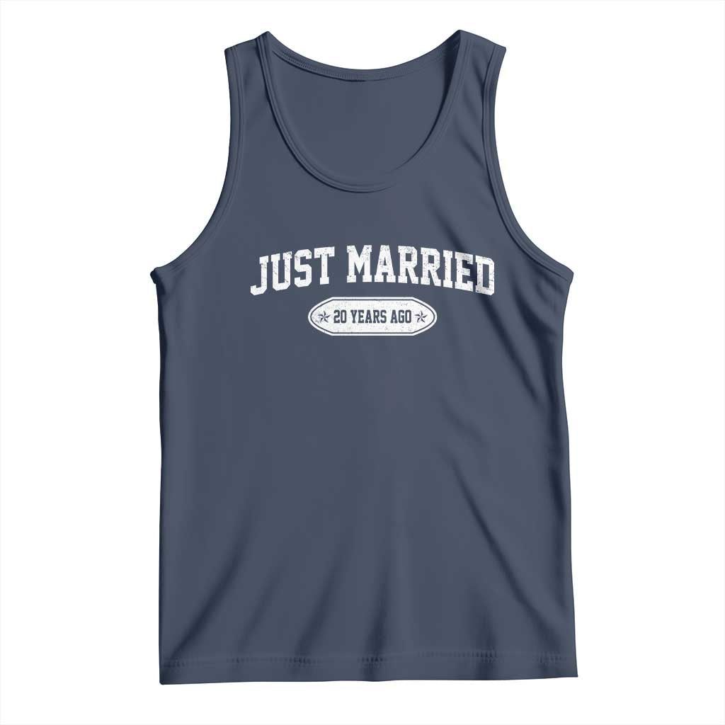 Just Married 20 Years Ago Tank Top 20th Wedding Anniversary Matching TS10 Navy Print Your Wear