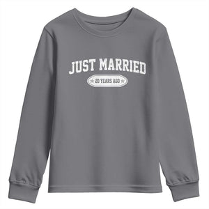 Just Married 20 Years Ago Youth Sweatshirt 20th Wedding Anniversary Matching TS10 Charcoal Print Your Wear