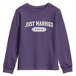 Just Married 20 Years Ago Youth Sweatshirt 20th Wedding Anniversary Matching TS10 Purple Print Your Wear