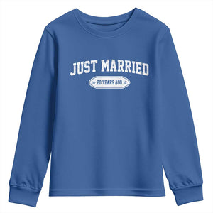 Just Married 20 Years Ago Youth Sweatshirt 20th Wedding Anniversary Matching TS10 Royal Blue Print Your Wear