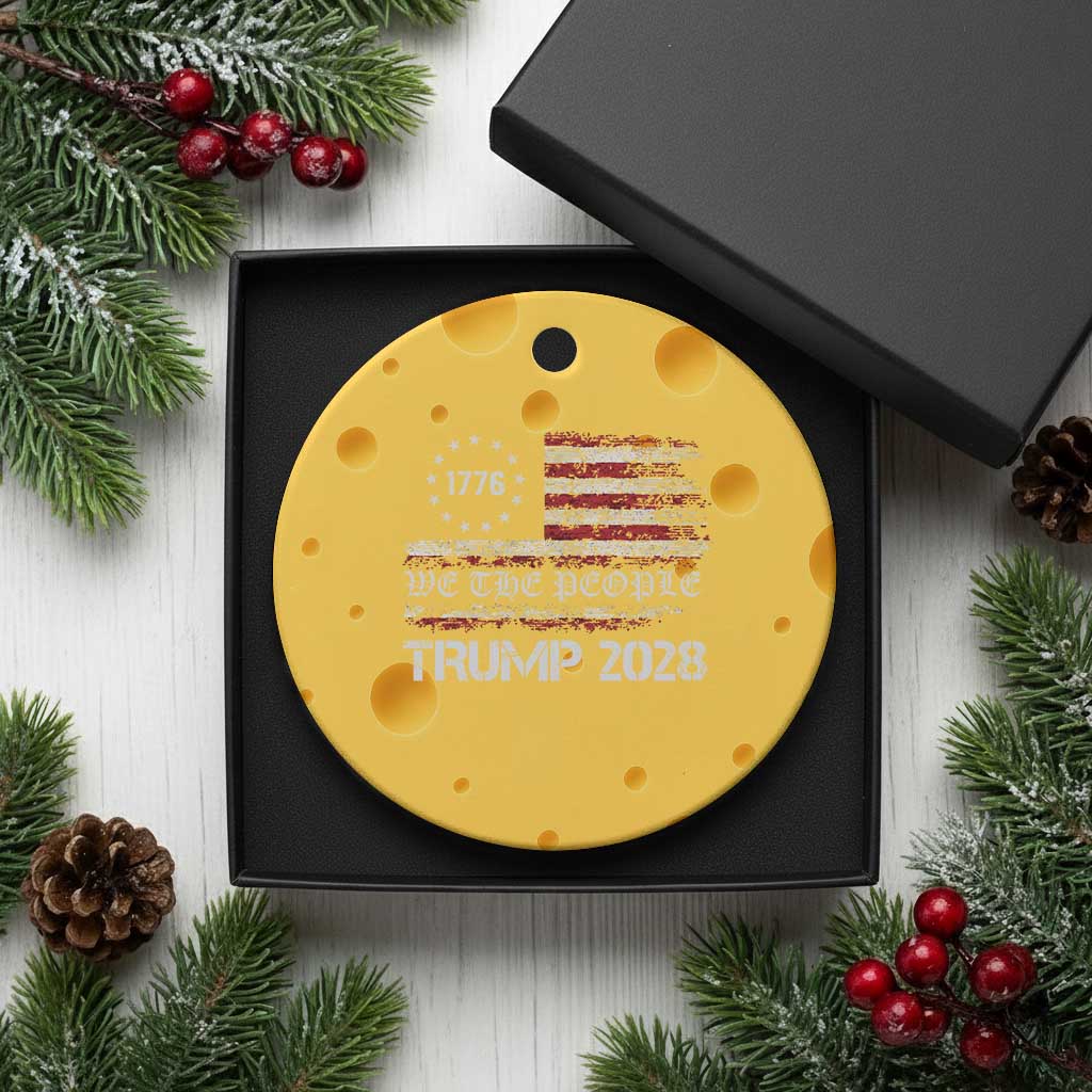 Pro Trump 2028 Ceramic Ornament America US Flag Retro Vintage TS10 1pc Yellow Cheese Print Your Wear