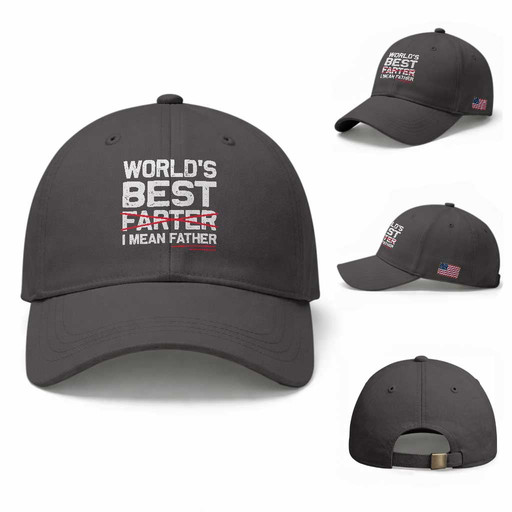 Retro World's Best Farter I Mean Father Baseball Cap Funny Best Dad TS10 Baseball Cap Universal Fit Dark Gray Print Your Wear