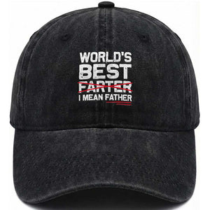 Retro World's Best Farter I Mean Father Washed Cotton Baseball Cap Funny Best Dad