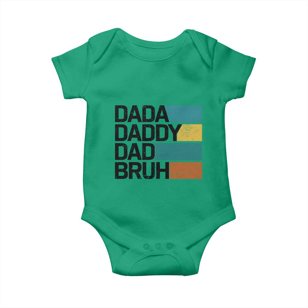 Dada Daddy Dad Bruh Baby Onesie Funny Fathers Day Bruh TS10 Irish Green Print Your Wear