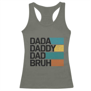 Dada Daddy Dad Bruh Racerback Tank Top Funny Fathers Day Bruh TS10 Military Green Print Your Wear