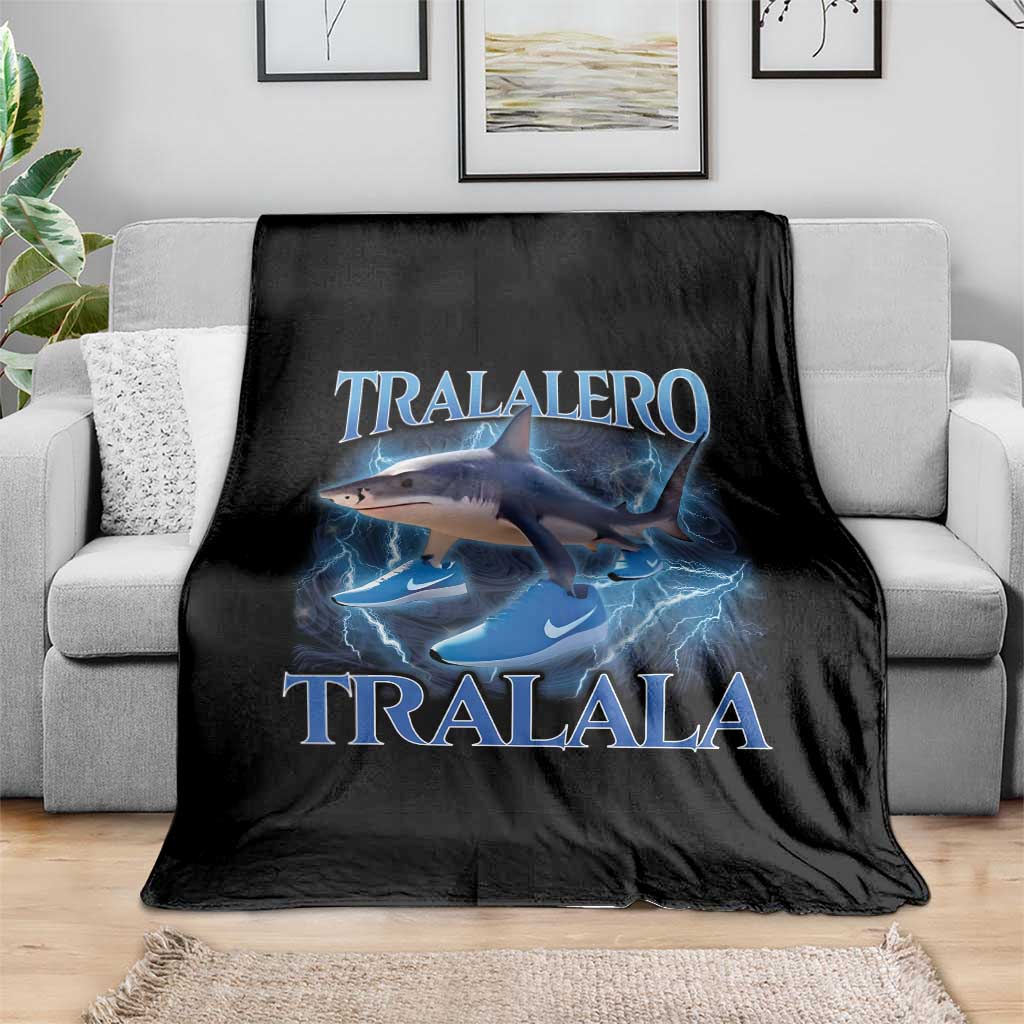 Tralalero Tralala Shark Throw Blanket Funny Internet Brainrot Memes Gen Alpha TS10 Print Your Wear