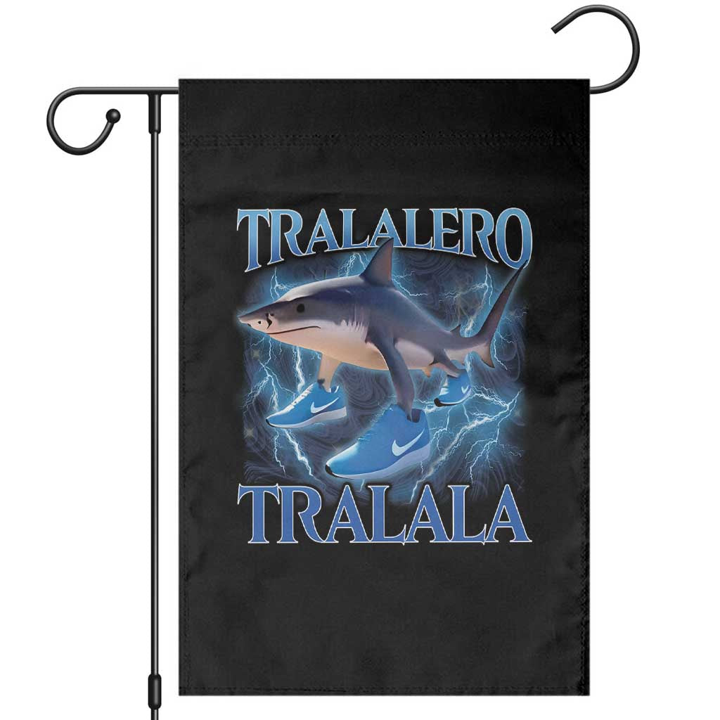 Tralalero Tralala Shark Garden Flag Funny Internet Brainrot Memes Gen Alpha TS10 Black Print Your Wear
