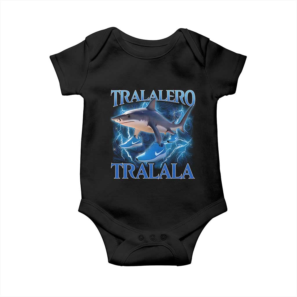 Tralalero Tralala Shark Baby Onesie Funny Internet Brainrot Memes Gen Alpha TS10 Black Print Your Wear