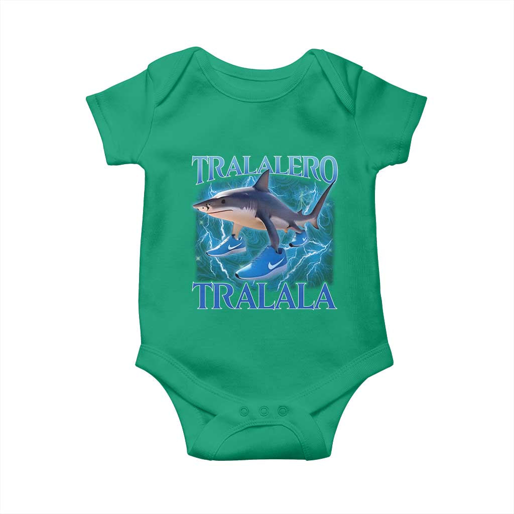 Tralalero Tralala Shark Baby Onesie Funny Internet Brainrot Memes Gen Alpha TS10 Irish Green Print Your Wear