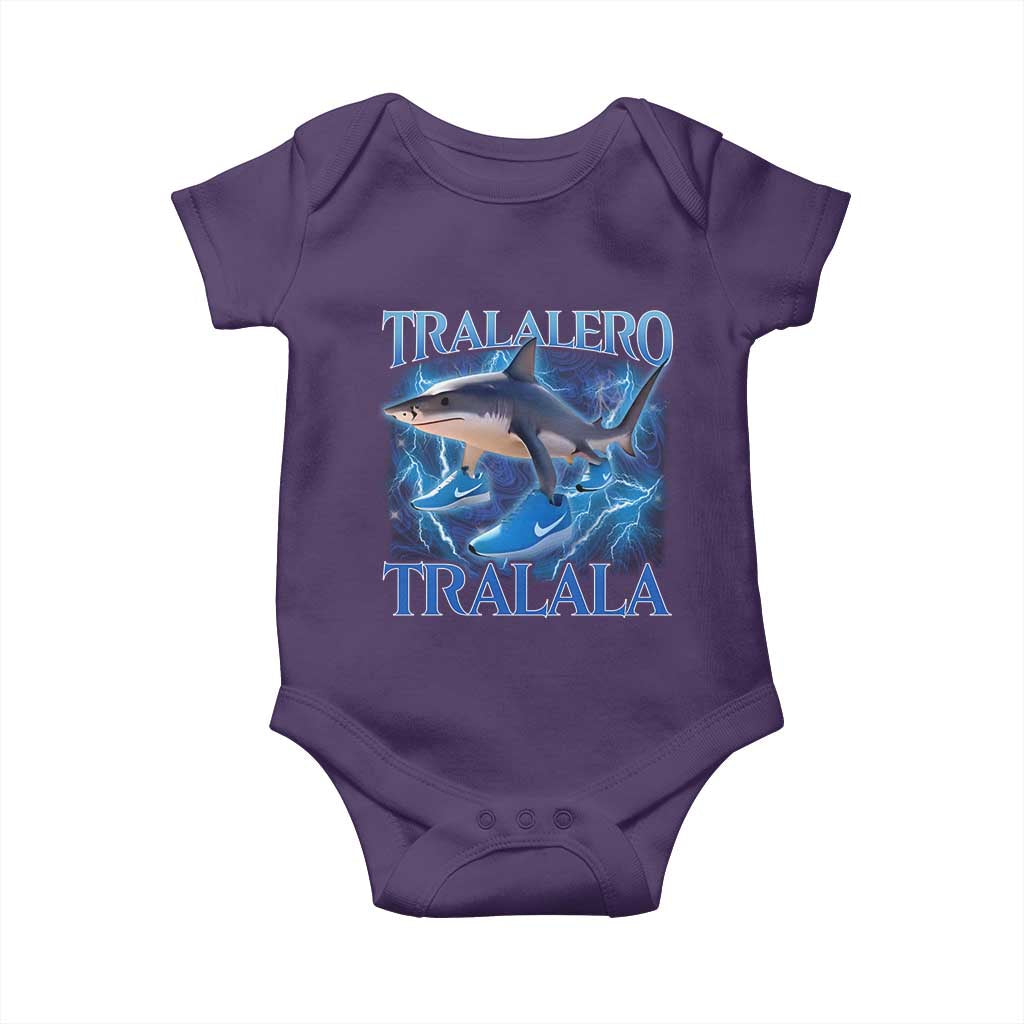Tralalero Tralala Shark Baby Onesie Funny Internet Brainrot Memes Gen Alpha TS10 Purple Print Your Wear