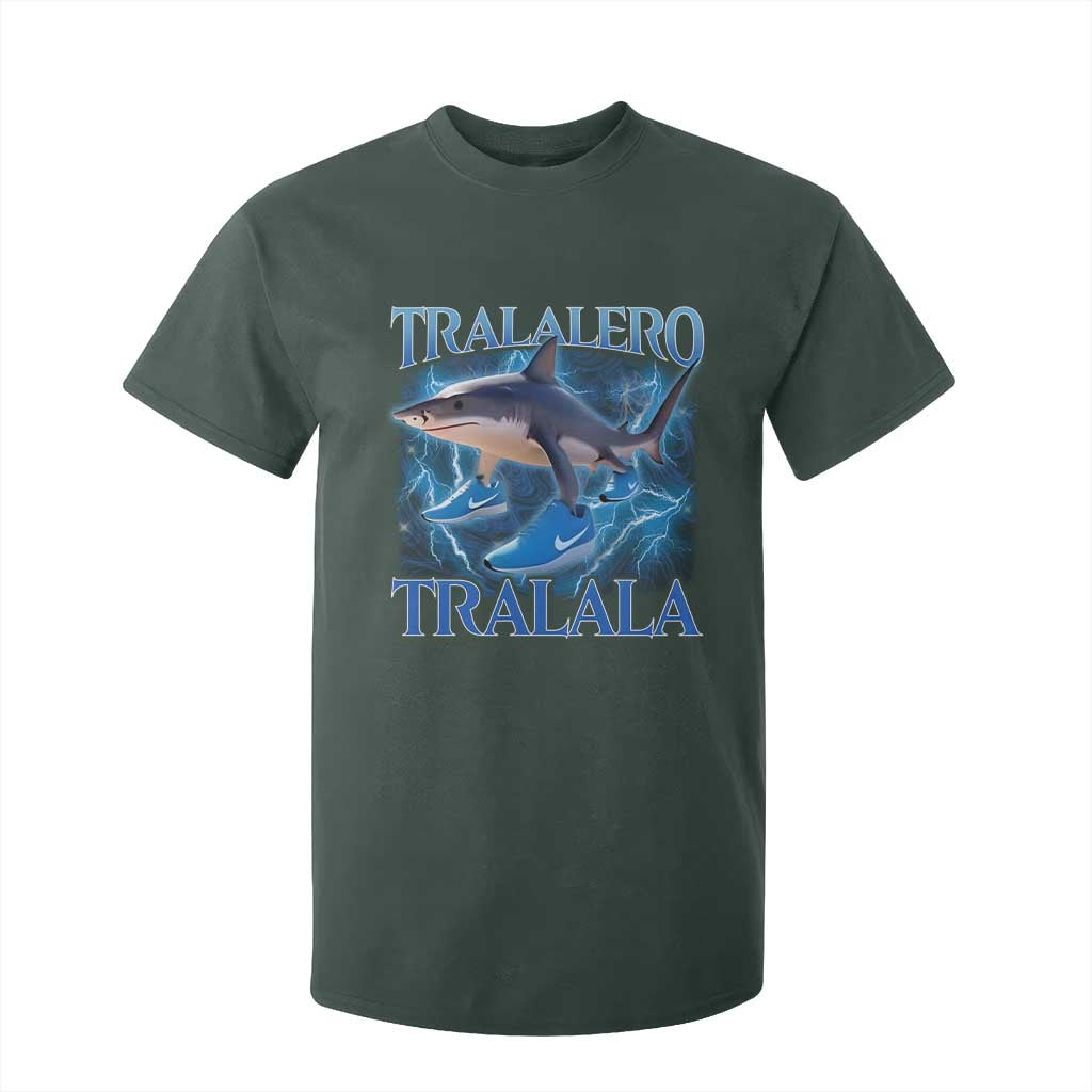 Tralalero Tralala Shark T Shirt For Kid Funny Internet Brainrot Memes Gen Alpha TS10 Dark Forest Green Print Your Wear