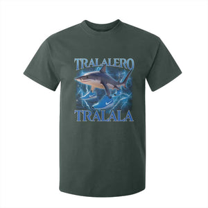 Tralalero Tralala Shark T Shirt For Kid Funny Internet Brainrot Memes Gen Alpha TS10 Dark Forest Green Print Your Wear