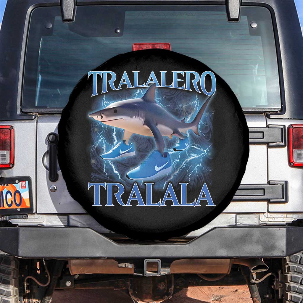 Tralalero Tralala Shark Spare Tire Cover Funny Internet Brainrot Memes Gen Alpha TS10 No hole Black Print Your Wear
