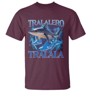 Tralalero Tralala Shark T Shirt Funny Internet Brainrot Memes Gen Alpha TS10 Maroon Print Your Wear