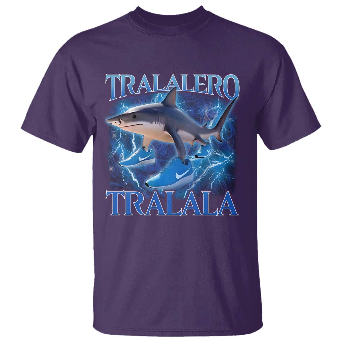 Tralalero Tralala Shark T Shirt Funny Internet Brainrot Memes Gen Alpha TS10 Purple Print Your Wear