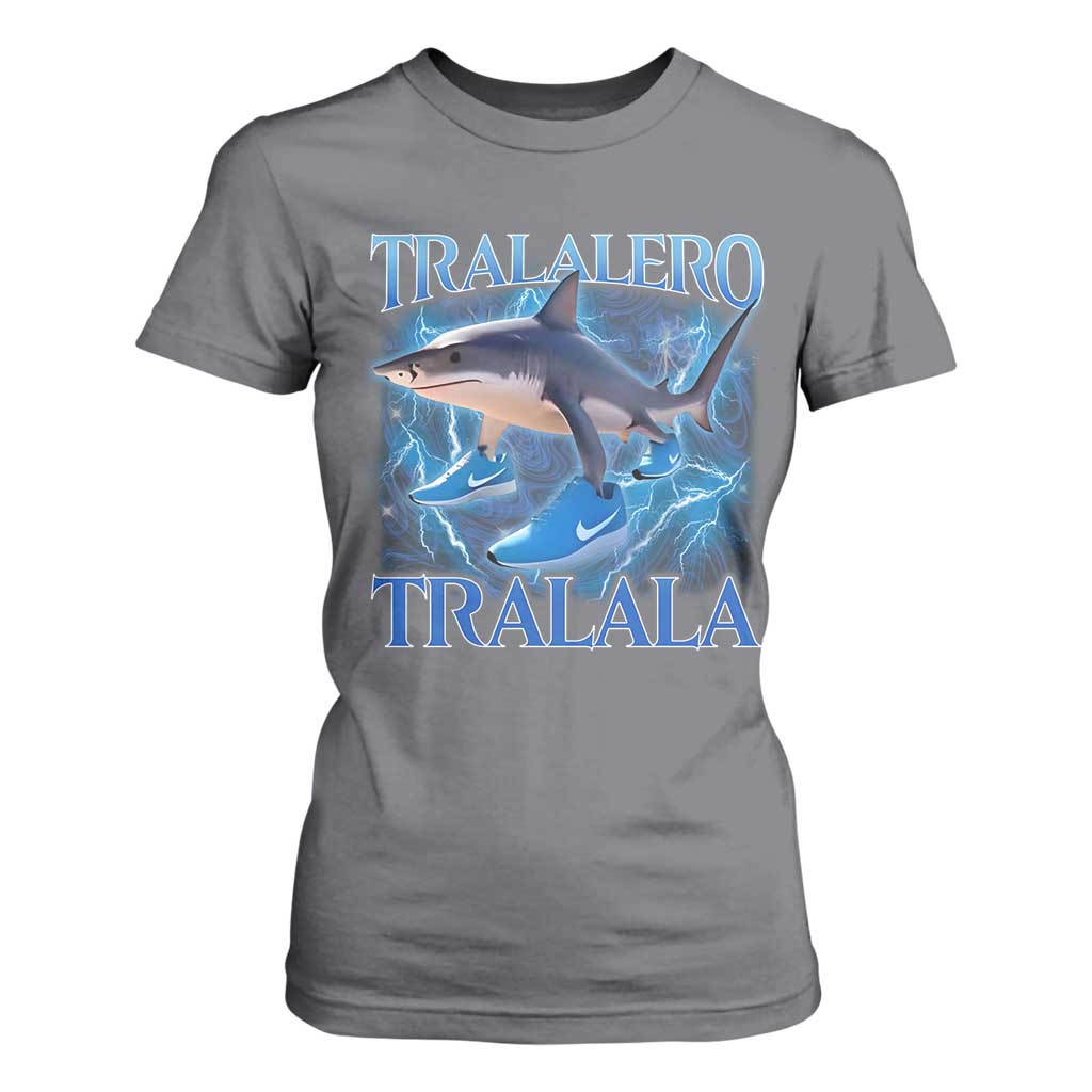 Tralalero Tralala Shark T Shirt For Women Funny Internet Brainrot Memes Gen Alpha TS10 Charcoal Print Your Wear