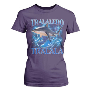 Tralalero Tralala Shark T Shirt For Women Funny Internet Brainrot Memes Gen Alpha TS10 Purple Print Your Wear