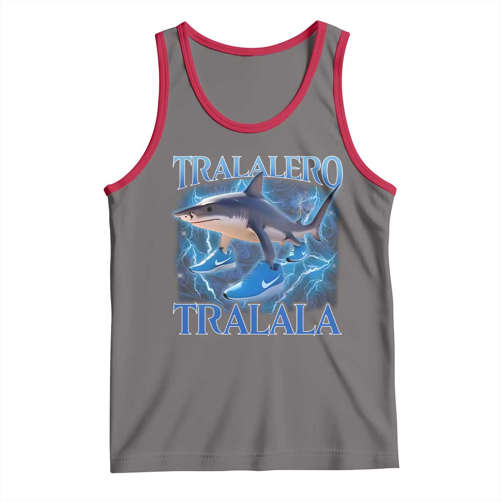Tralalero Tralala Shark Tank Top Funny Internet Brainrot Memes Gen Alpha TS10 Deep Heather Red Print Your Wear
