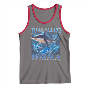 Tralalero Tralala Shark Tank Top Funny Internet Brainrot Memes Gen Alpha TS10 Deep Heather Red Print Your Wear