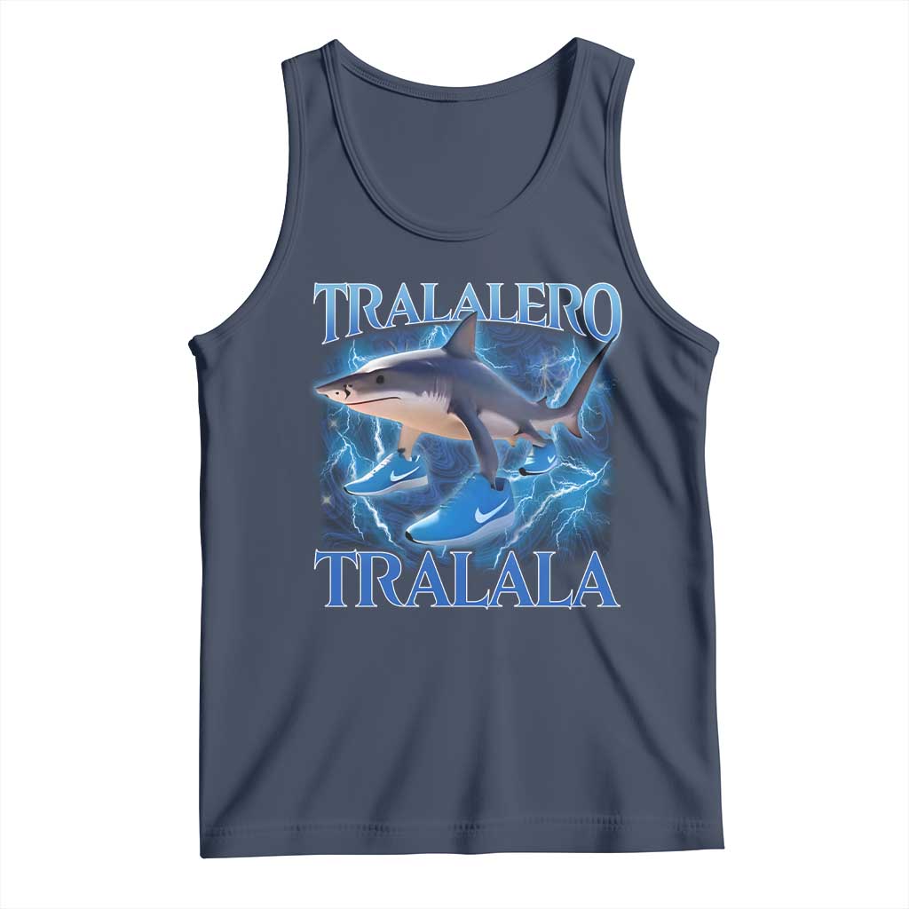 Tralalero Tralala Shark Tank Top Funny Internet Brainrot Memes Gen Alpha TS10 Navy Print Your Wear