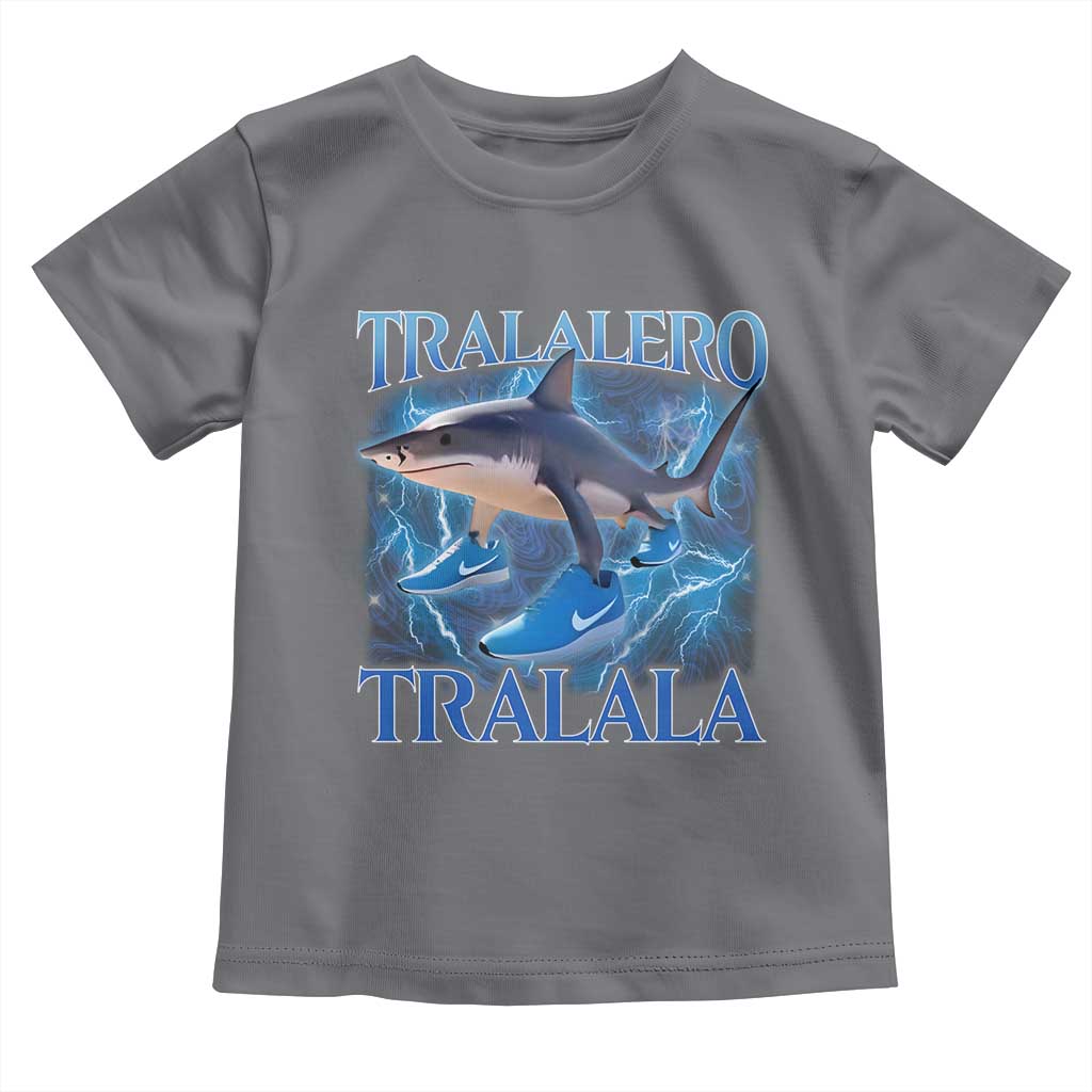 Tralalero Tralala Shark Toddler T Shirt Funny Internet Brainrot Memes Gen Alpha TS10 Charcoal Print Your Wear