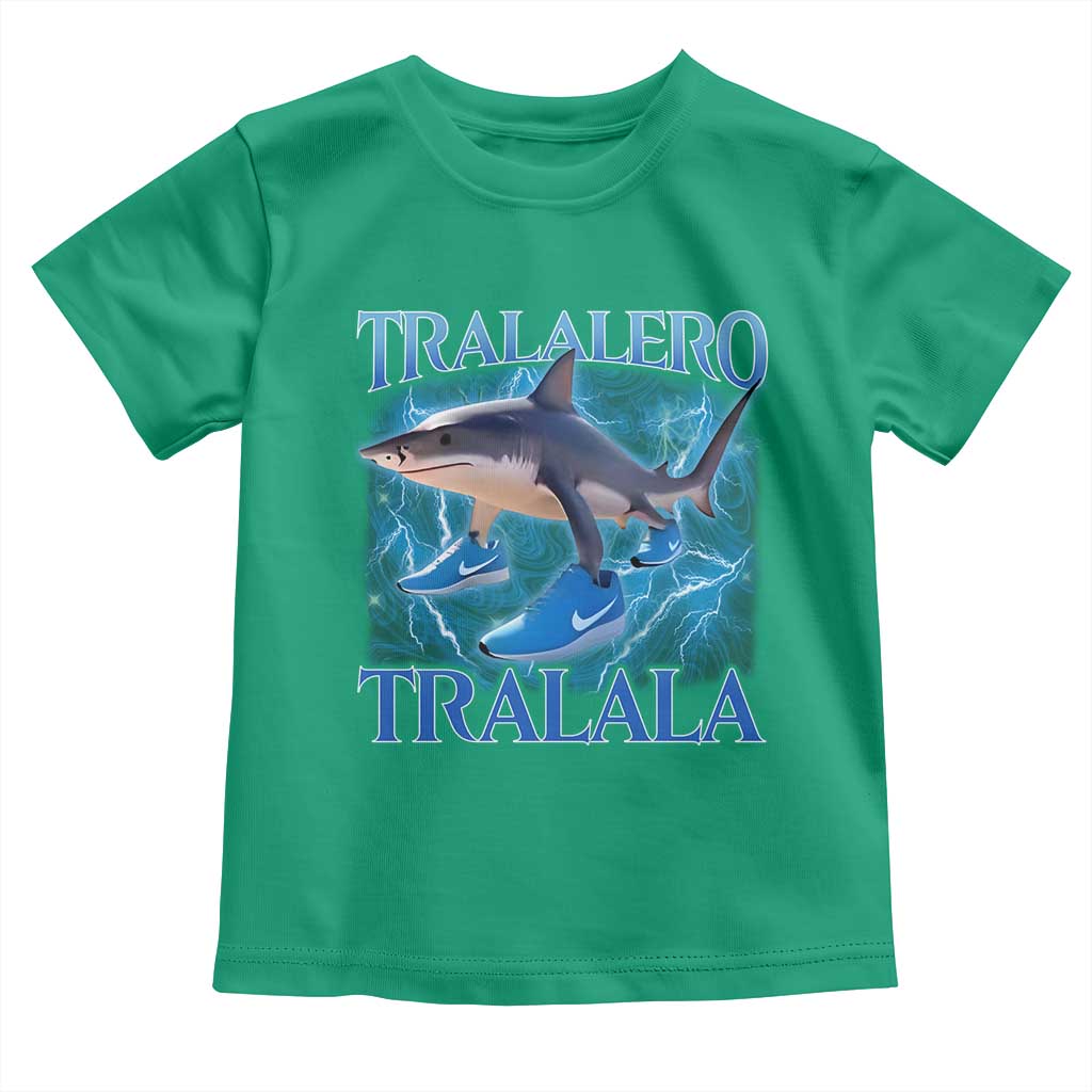 Tralalero Tralala Shark Toddler T Shirt Funny Internet Brainrot Memes Gen Alpha TS10 Irish Green Print Your Wear