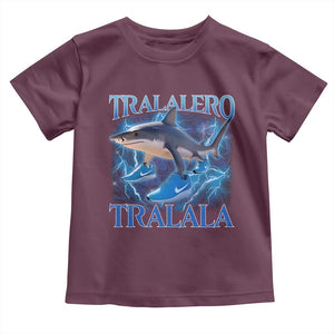 Tralalero Tralala Shark Toddler T Shirt Funny Internet Brainrot Memes Gen Alpha TS10 Maroon Print Your Wear