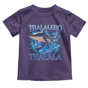 Tralalero Tralala Shark Toddler T Shirt Funny Internet Brainrot Memes Gen Alpha TS10 Purple Print Your Wear
