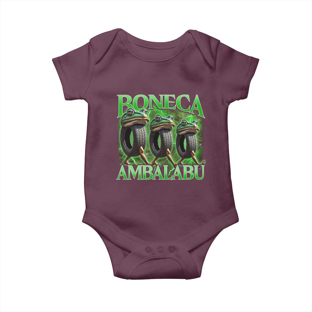 Boneca Ambalabu Frog Baby Onesie Funny Internet Brainrot Memes Gen Alpha TS10 Maroon Print Your Wear