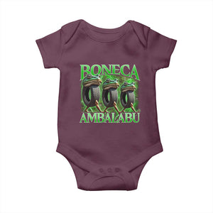 Boneca Ambalabu Frog Baby Onesie Funny Internet Brainrot Memes Gen Alpha TS10 Maroon Print Your Wear