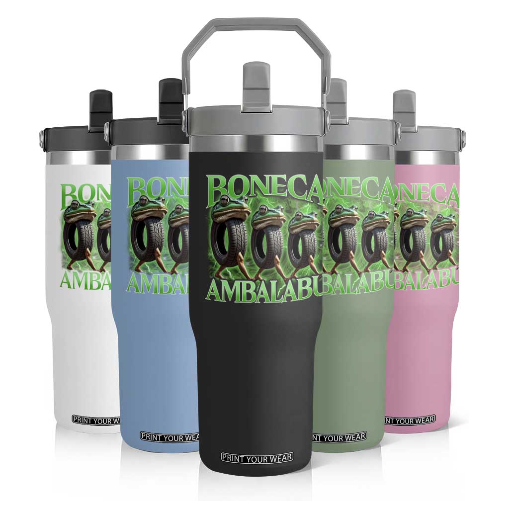 Boneca Ambalabu Frog Flip Straw Tumbler Funny Internet Brainrot Memes Gen Alpha TS10 Print Your Wear