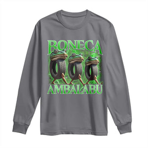 Boneca Ambalabu Frog Long Sleeve Shirt Funny Internet Brainrot Memes Gen Alpha TS10 Charcoal Print Your Wear