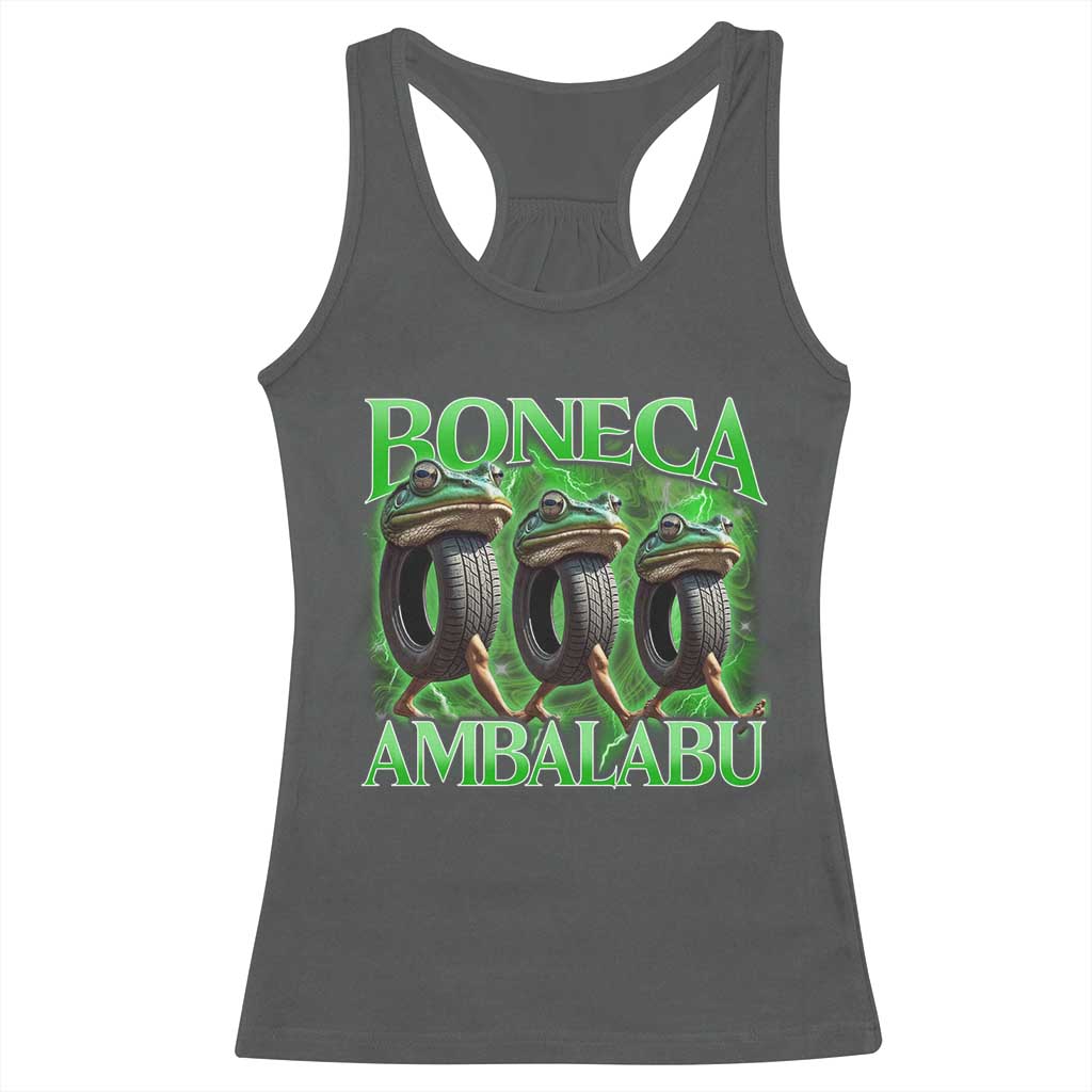 Boneca Ambalabu Frog Racerback Tank Top Funny Internet Brainrot Memes Gen Alpha TS10 Dark Heather Print Your Wear