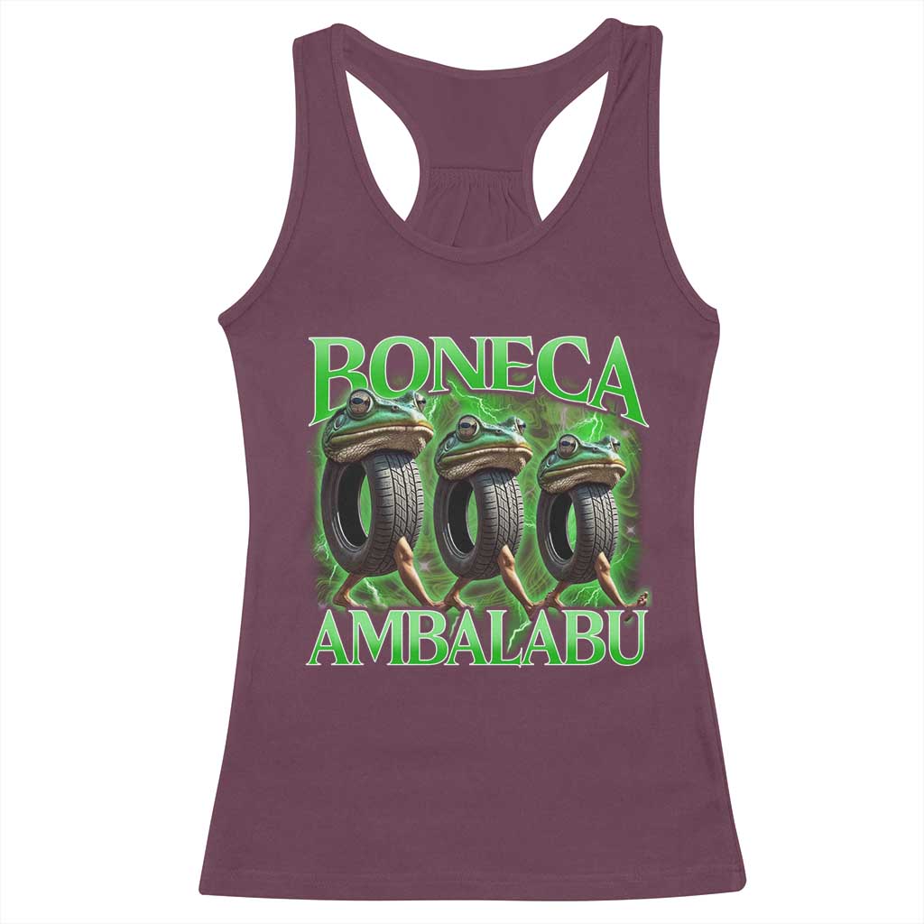 Boneca Ambalabu Frog Racerback Tank Top Funny Internet Brainrot Memes Gen Alpha TS10 Maroon Print Your Wear