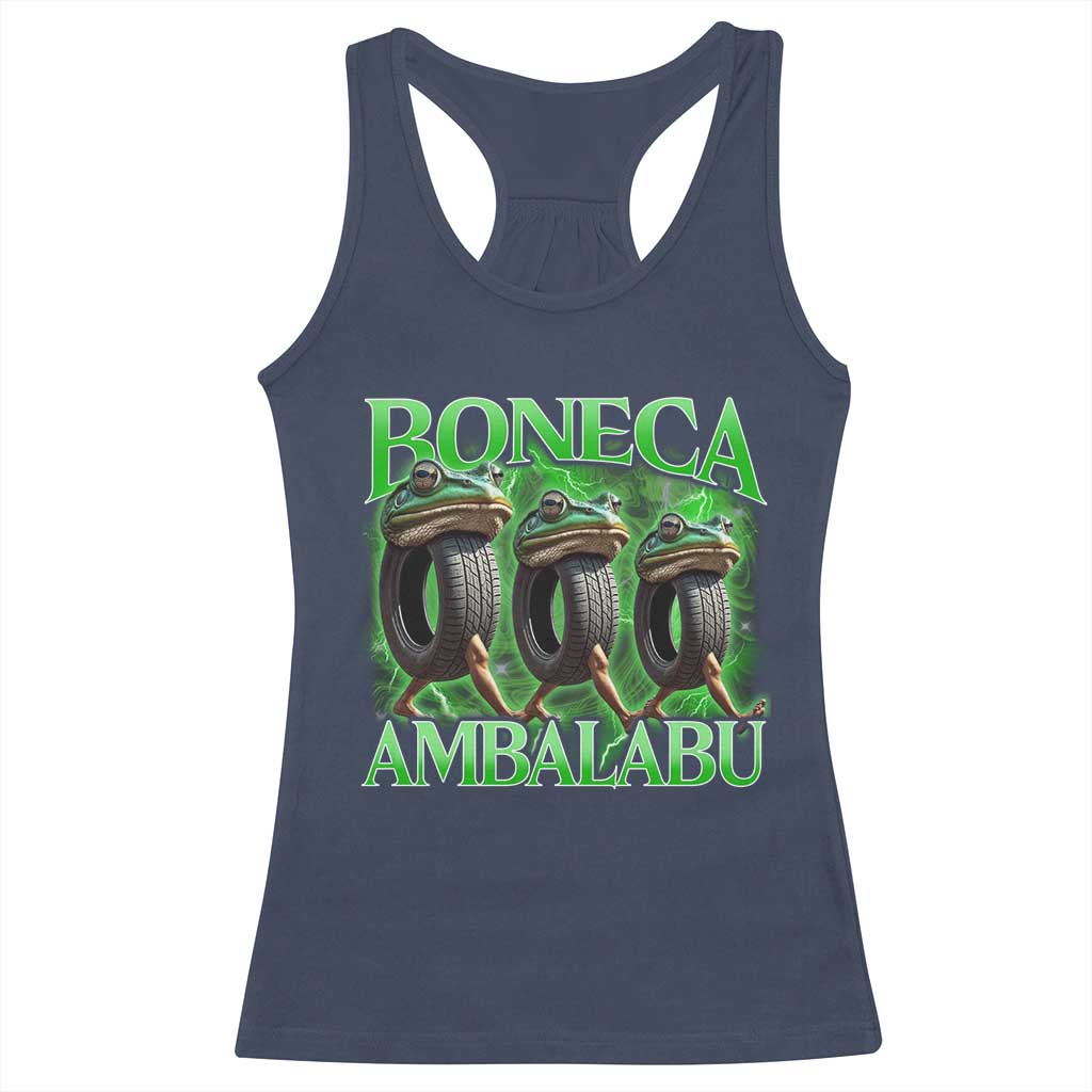 Boneca Ambalabu Frog Racerback Tank Top Funny Internet Brainrot Memes Gen Alpha TS10 Navy Print Your Wear