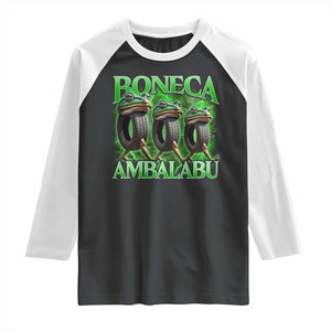 Boneca Ambalabu Frog Raglan Shirt Funny Internet Brainrot Memes Gen Alpha TS10 Black White Print Your Wear