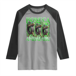 Boneca Ambalabu Frog Raglan Shirt Funny Internet Brainrot Memes Gen Alpha TS10 Sport Gray Black Print Your Wear