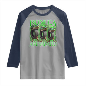 Boneca Ambalabu Frog Raglan Shirt Funny Internet Brainrot Memes Gen Alpha TS10 Sport Gray Navy Print Your Wear
