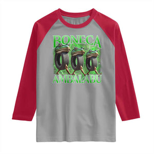 Boneca Ambalabu Frog Raglan Shirt Funny Internet Brainrot Memes Gen Alpha TS10 Sport Gray Red Print Your Wear