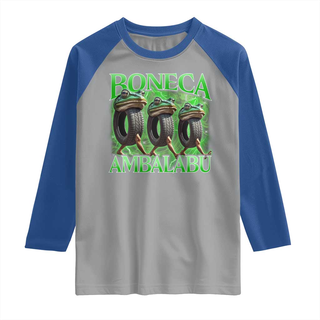 Boneca Ambalabu Frog Raglan Shirt Funny Internet Brainrot Memes Gen Alpha TS10 Sport Gray Royal Print Your Wear