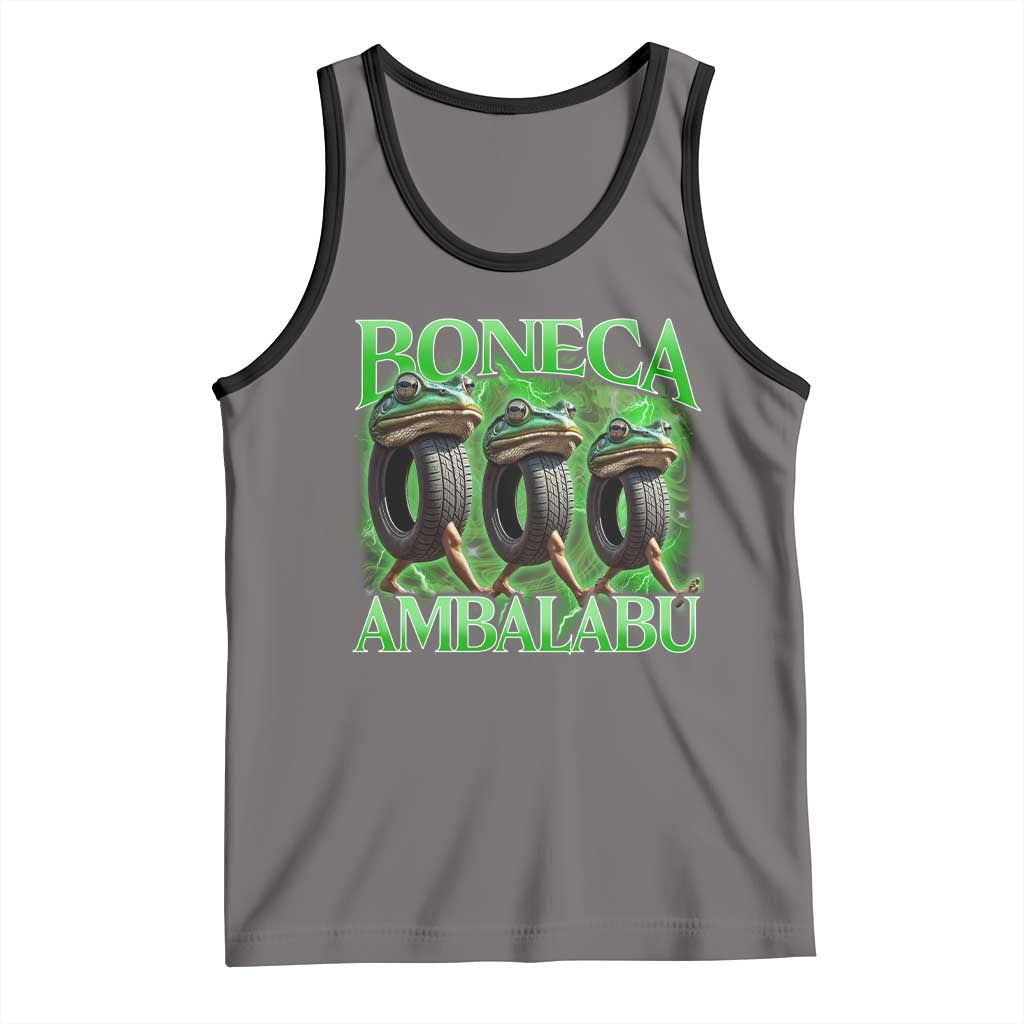 Boneca Ambalabu Frog Tank Top Funny Internet Brainrot Memes Gen Alpha TS10 Deep Heather Black Print Your Wear
