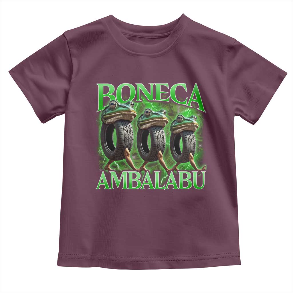 Boneca Ambalabu Frog Toddler T Shirt Funny Internet Brainrot Memes Gen Alpha TS10 Maroon Print Your Wear