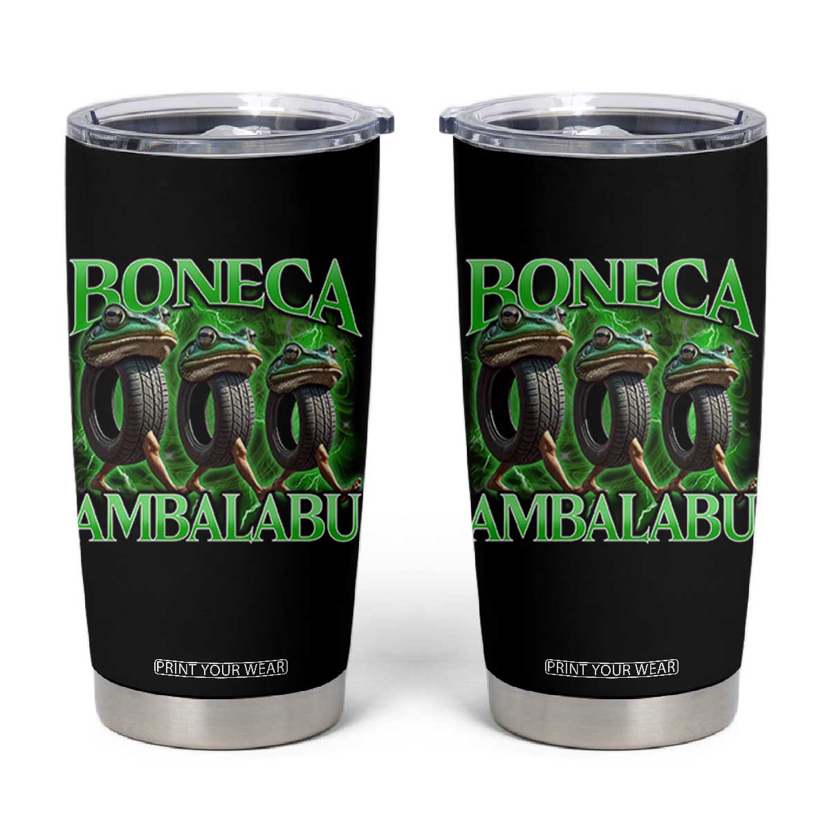 Boneca Ambalabu Frog Tumbler Cup Funny Internet Brainrot Memes Gen Alpha TS10 Black Print Your Wear