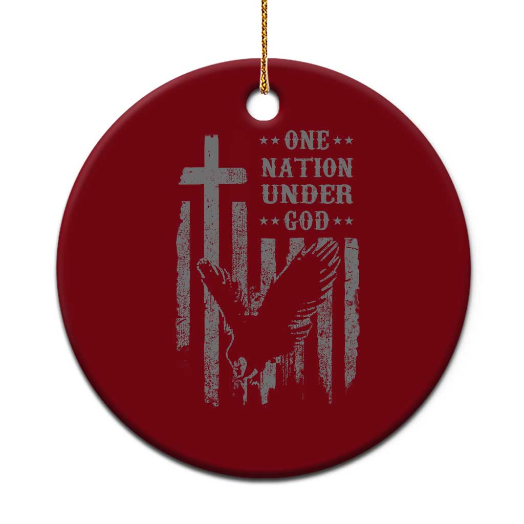 One Nation Under God Ceramic Ornament American Flag Bald Eagle 4th Of July Patriotic Christian TS10 1pc Red Print Your Wear