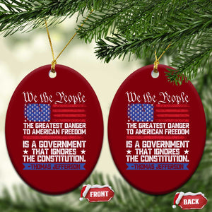 Thomas Jefferson Ceramic Ornament The Greatest Danger To Freedom Patriotic USA Flag TS10 Print Your Wear