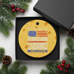 Thomas Jefferson Ceramic Ornament The Greatest Danger To Freedom Patriotic USA Flag TS10 1pc Yellow Cheese Print Your Wear