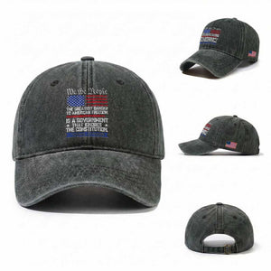 Thomas Jefferson Washed Cotton Baseball Cap The Greatest Danger To Freedom Patriotic USA Flag TS10 Washed Cap Universal Fit Dark Green Print Your Wear