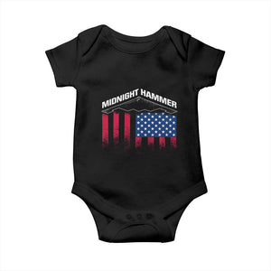Operation Midnight Hammer Baby Onesie Tactical Warfare Jets Bombers Military American Flag TS10 Black Print Your Wear